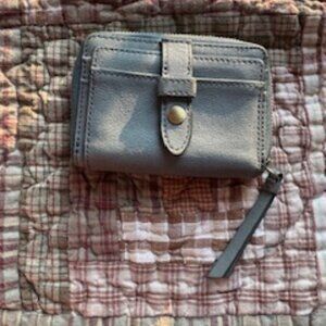 Fossil small zip around wallet genuine leather